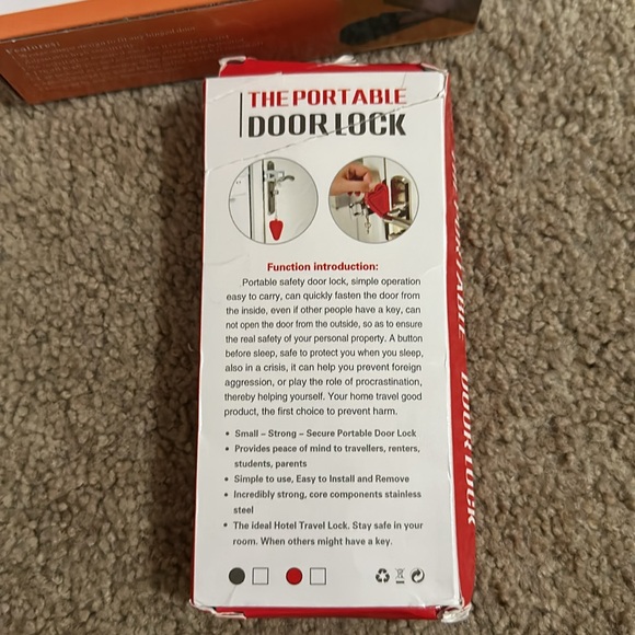 Portable Door Lock & Door Stop Alarm, Dual Protection Security Door Safety - Picture 4 of 10
